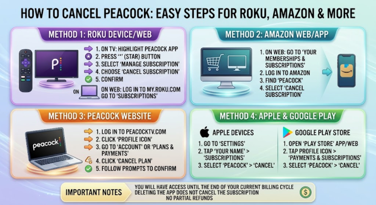 How to Cancel Peacock: Easy Steps for Roku, Amazon & More How to Cancel Peacock